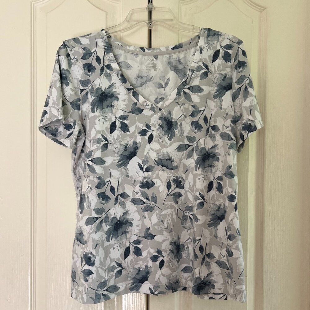 Jockey active shirt, short sleeves, floral, size Large